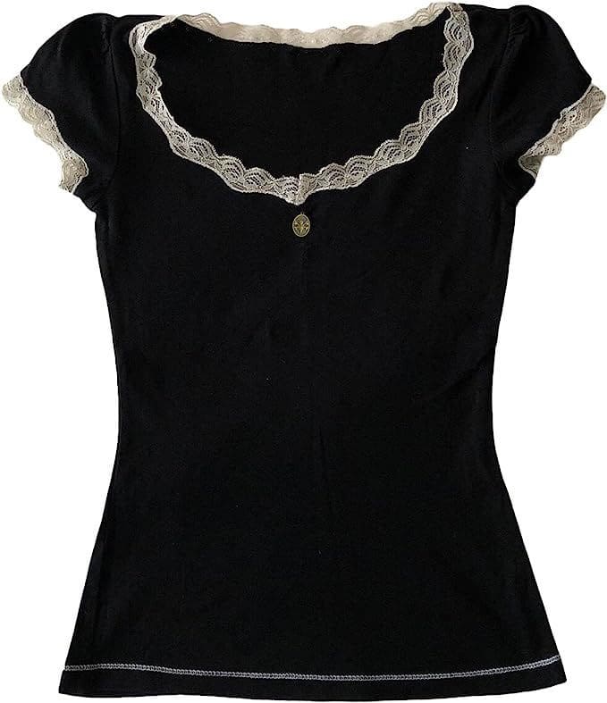 BLUSA ENCAJE CUELLO ALTO