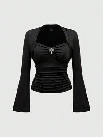 BLUSA POPELÍN HOMBROS DESCUBIERTOS